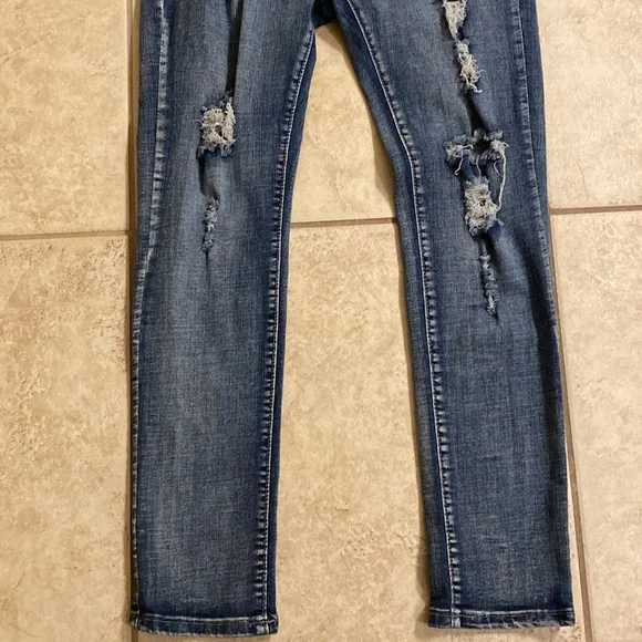 🌟DISTRESSED UNBRANDED SKINNY JEANS: SIZE 12 SEE MEASUREMENTS EUC - Picture 3 of 9